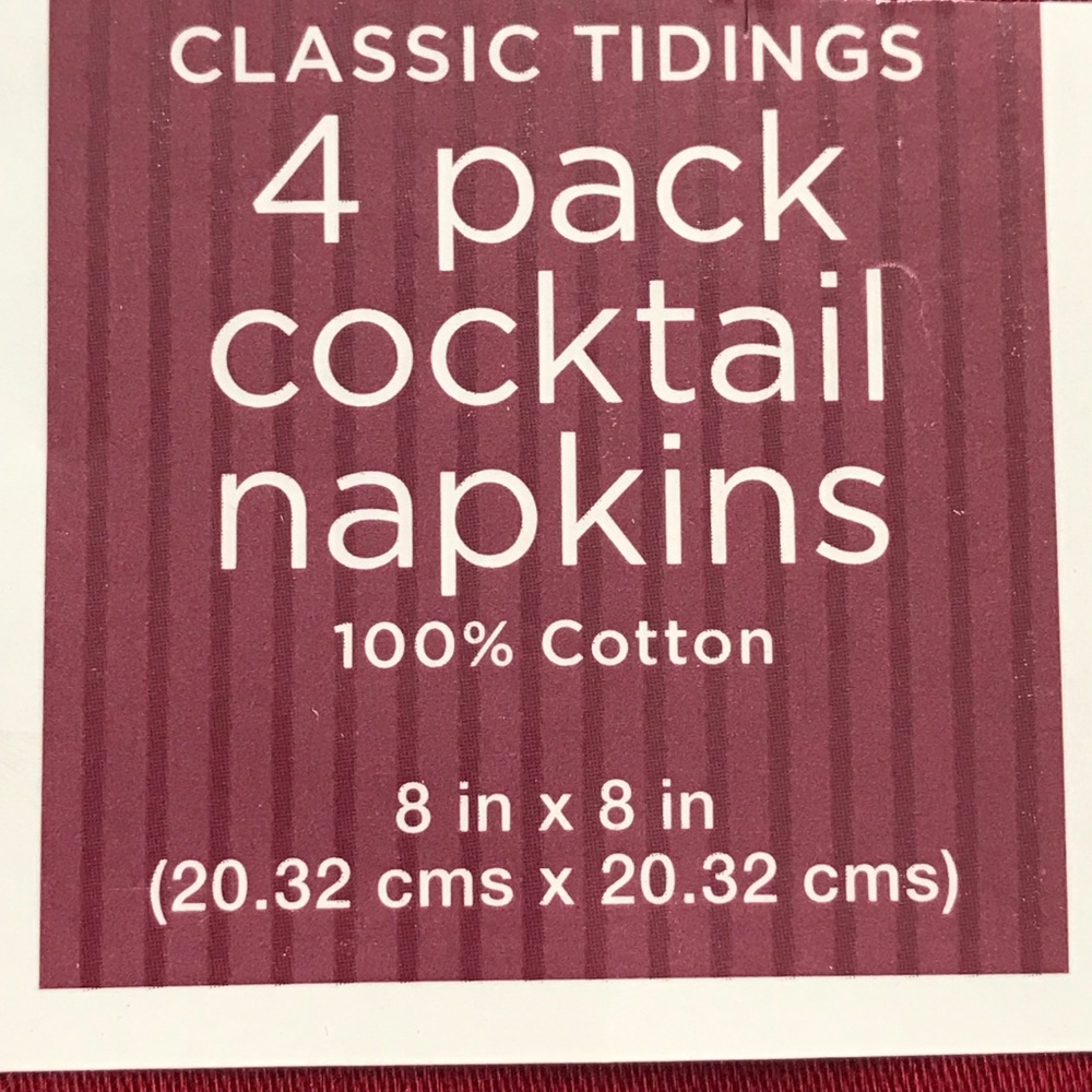 Cotton Beaded Cocktail Napkins Red NWT Set of 16 - Picture 11 of 11